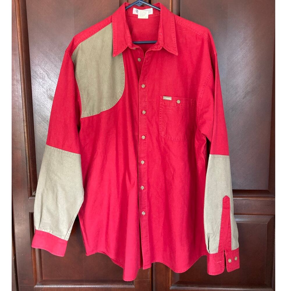 Columbia Sportswear-  Vintage Red Long Sleeve Hunting Shooting Shirt - L